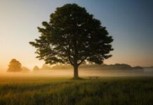 “마음 챙김, 일상 속 건강 습관으로 자리 잡다” green leafed tree surrounded by fog during daytime